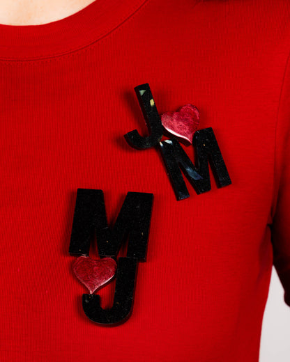 Initials Love Brooch